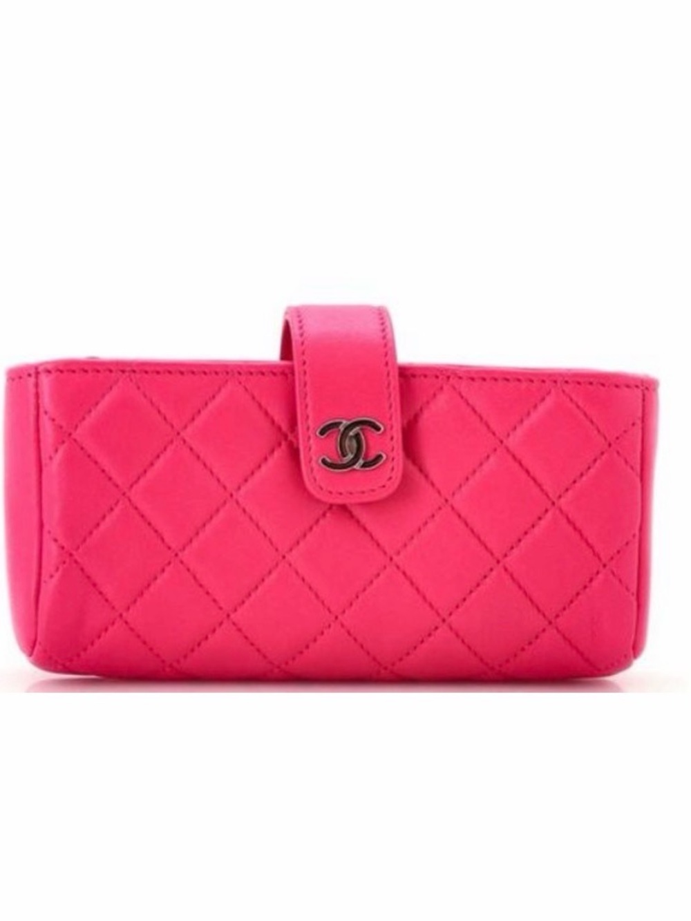 Chanel Pink Quilted Lambski phone holder